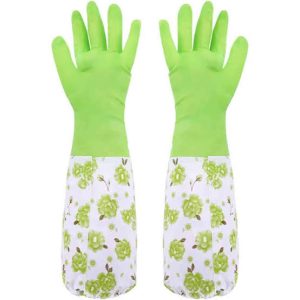 Rubber Cleaning Gloves, Reusable Extra-Long Dishwashing Gloves, Food Grade.
